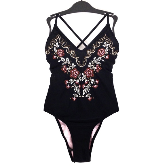 Xhilaration Other - Xhilaration • Black Embroidered Swimsuit (NWOT)